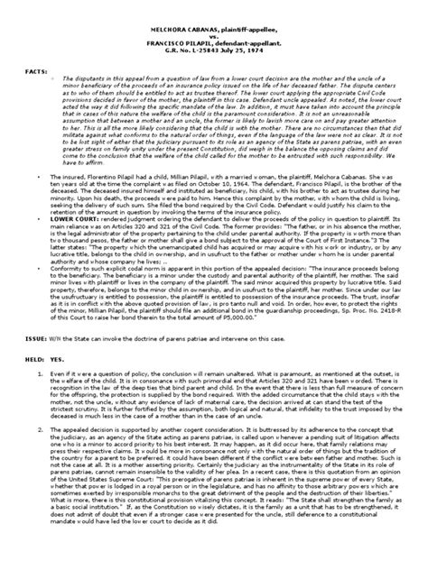 Cabanas Vs Pilapil Case Digest .